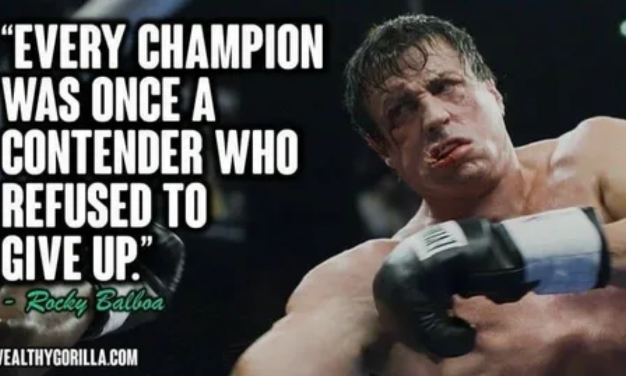 Powerful Boxing Quotes illustrated with a boxer training to achieve success and confidence